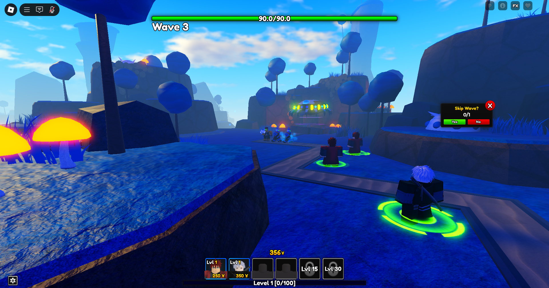 AA or Anime Adventure, within the tower defense level