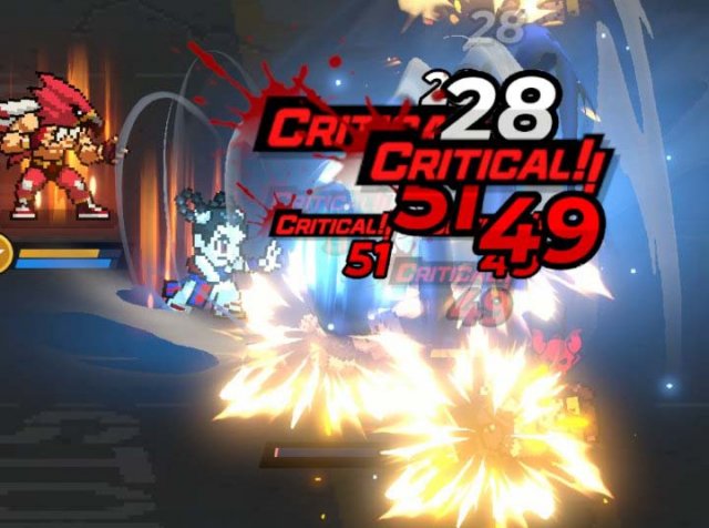 kof characters fighting enemies in chibi form