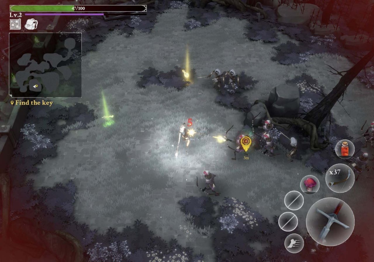 a warrior looking for a key in the middle of a dungeon