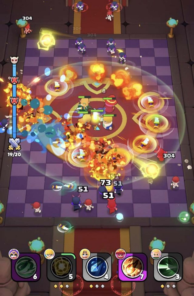 a group of heroes in the middle of oncoming enemies