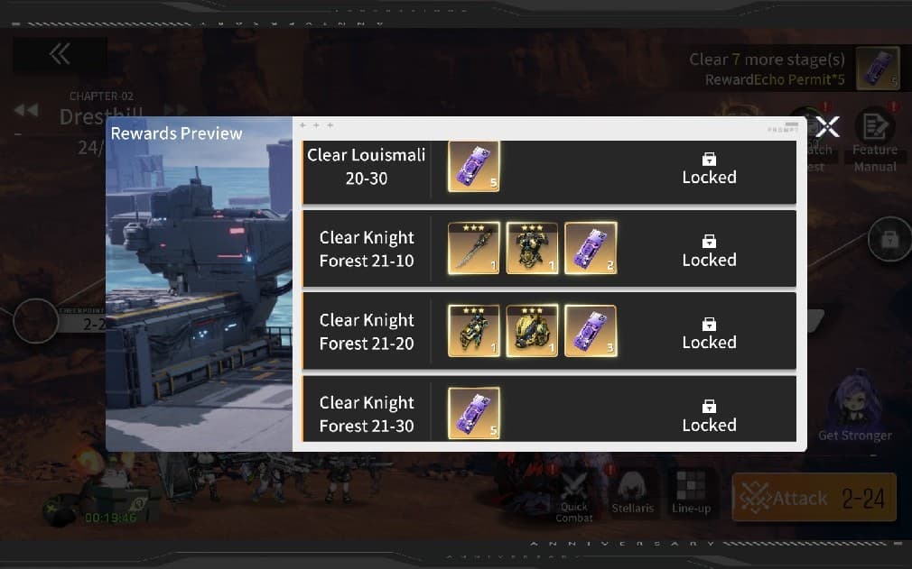 rewards for story stages, milestones in apex girls