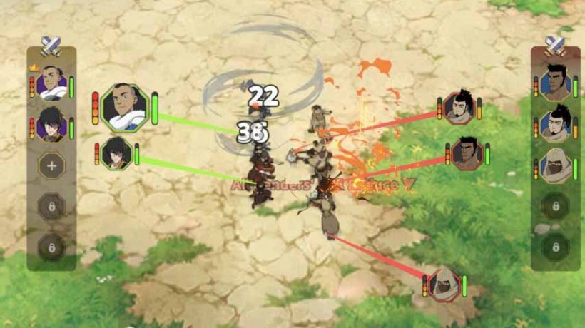 a team of warriors fighting in a field