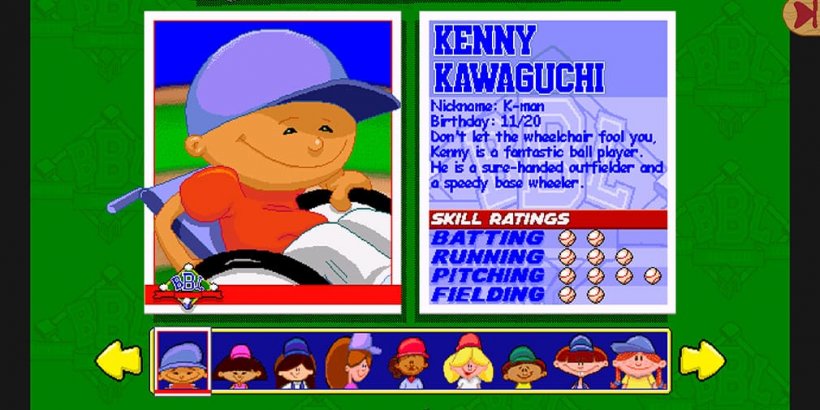Kenny Kawaguchi baseball card showing his stats