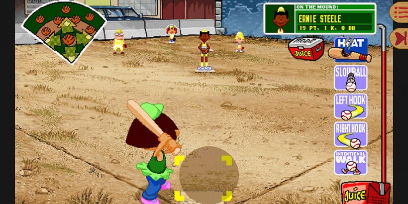 Vicki Kawaguchi at bat on sandy field