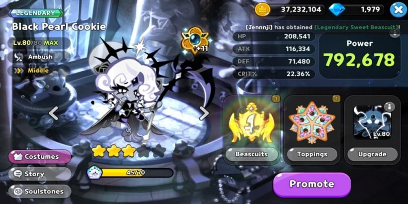 Cookie Run Kingdom: Black Pearl Cookie Toppings and Beascuits guide