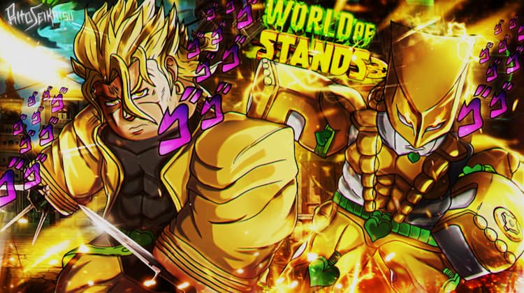 Two characters from completely dressed in gold outfits