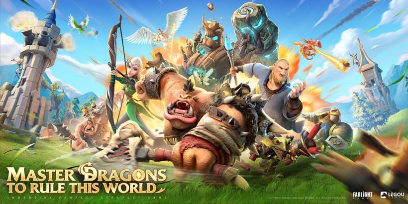 Poster for the game saying 'Master Dragons to rule this world'