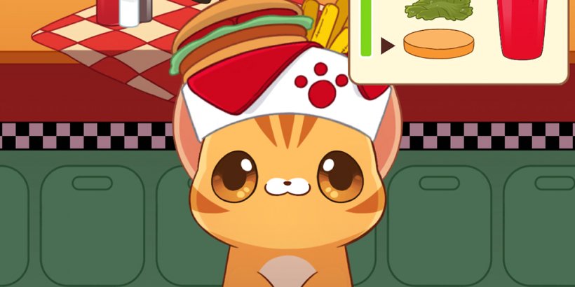 Cute cat character with food hat