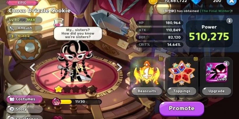 Cookie Run Kingdom: Choco Drizzle Cookie Toppings and Beascuits guide