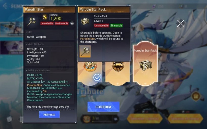 parodin star pack in coa