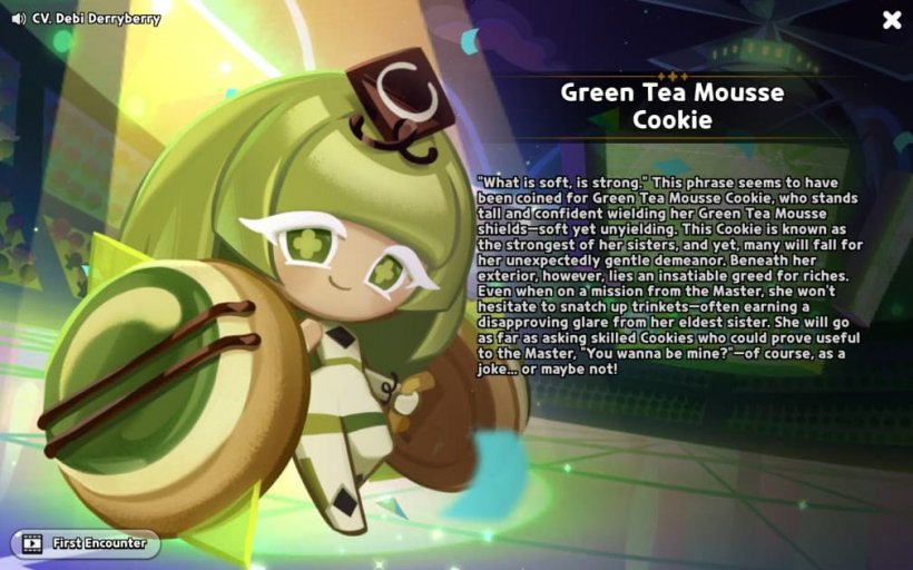 green tea mousse cookie story