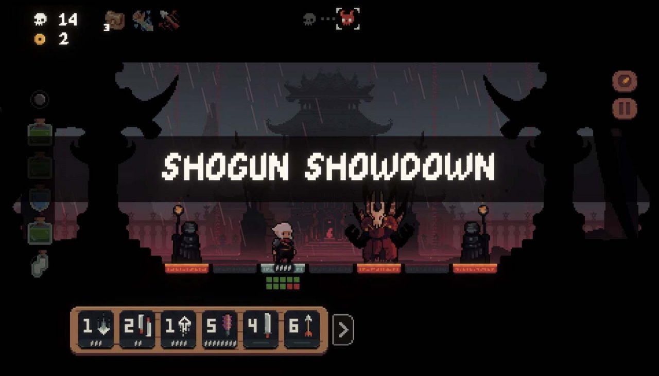 a samurai about to duel with the shogun