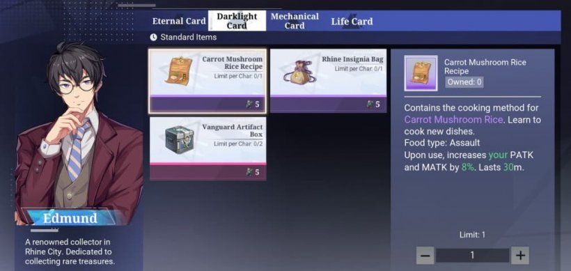 unlocking cooking recipe from npc in coa