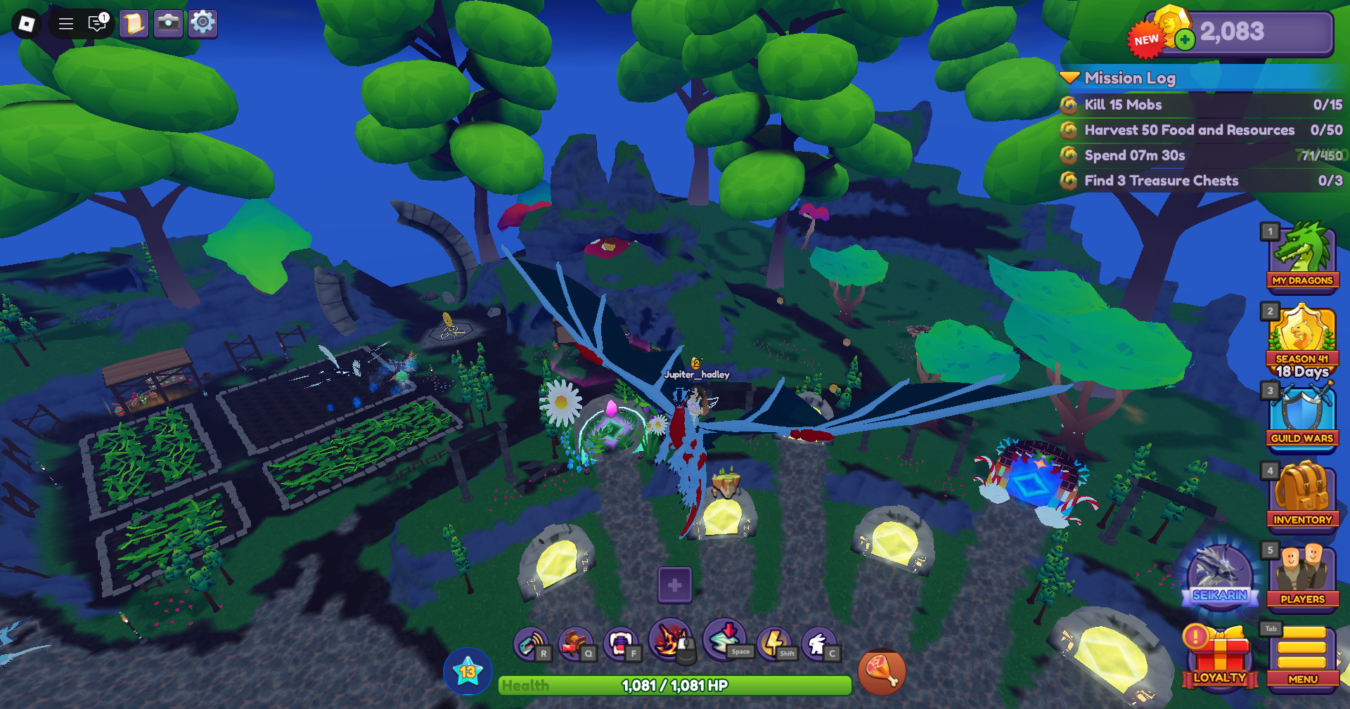 Flying on a dragon in Dragon Adventures