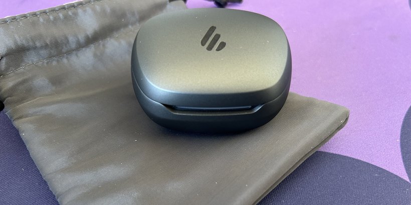 Earbuds on the case with the carrying case