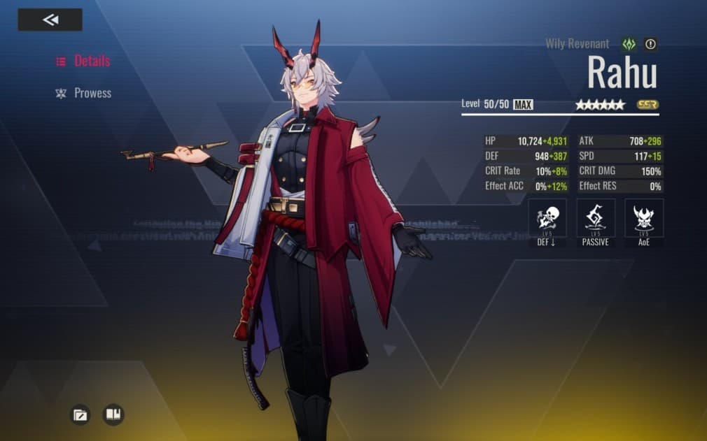 rahu the character with horns and white hair