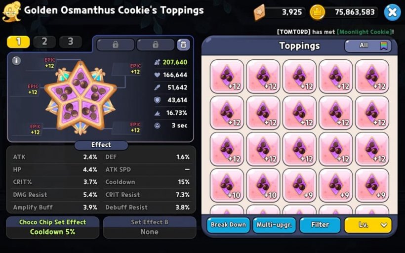 golden osmanthus cookie toppings with chocolate