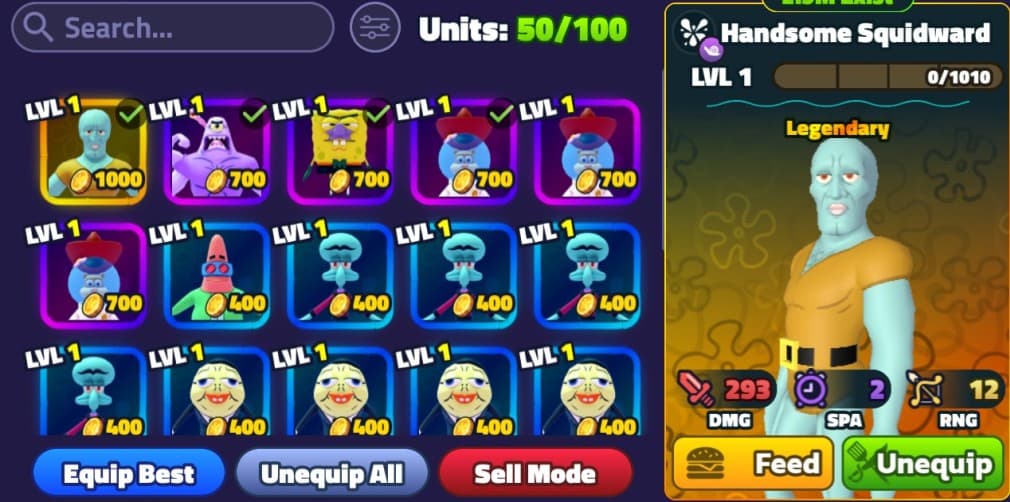 handsome squidward character preview