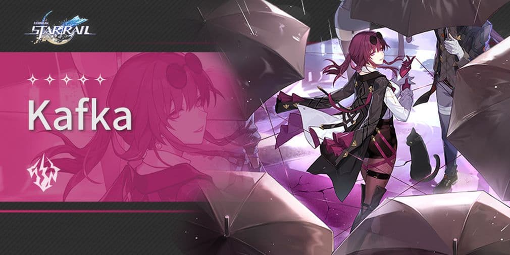 Kafka next to a man holding an umbrella