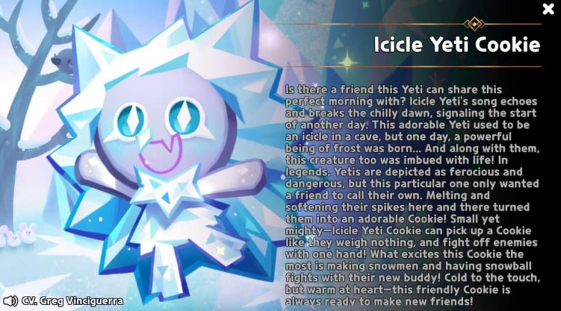 icicle yeti cookie story