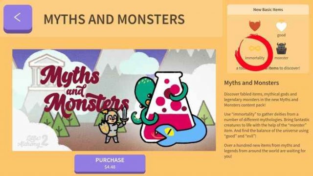 You can buy immortality in Little Alchemy 2