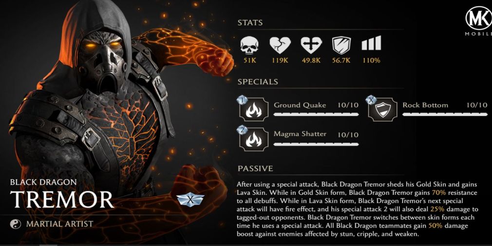 Black Dragon tremor Mortal Kombat Mobile