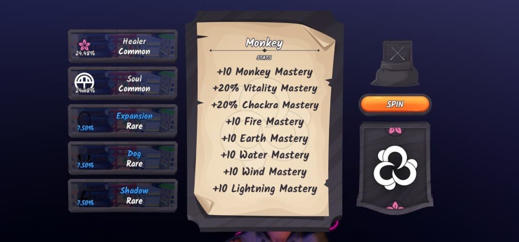 monkey family stats in ninja time