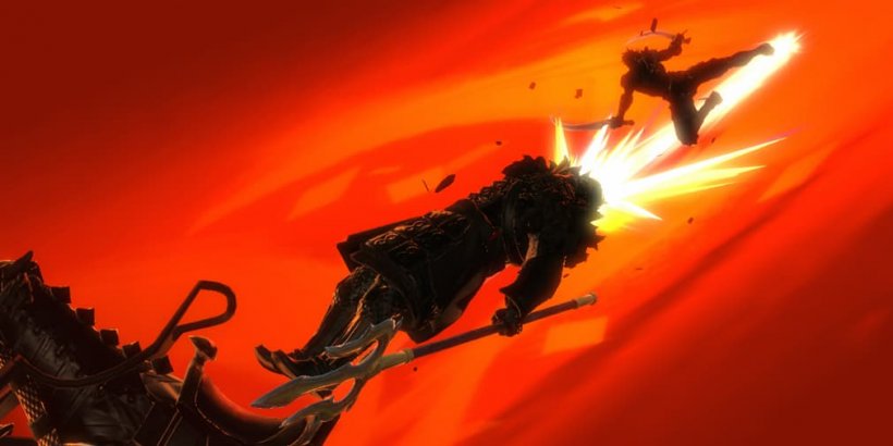 Sargon kicks a boss in the face.