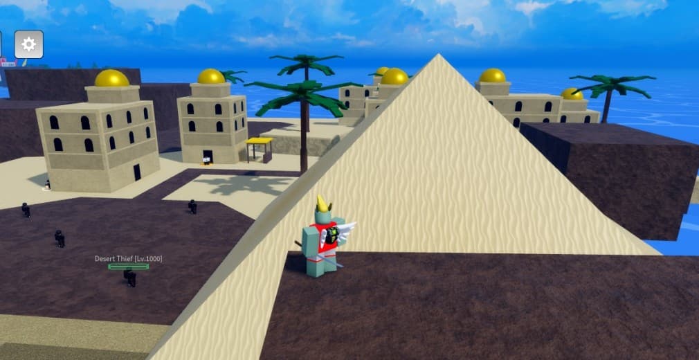 desert island with pyramid