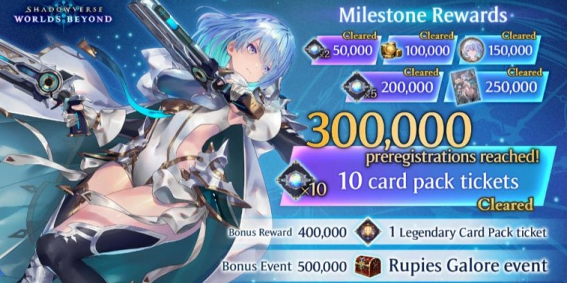 Shadowverse: Worlds Beyond unveils new pre-registration milestones as it reaches 300,000