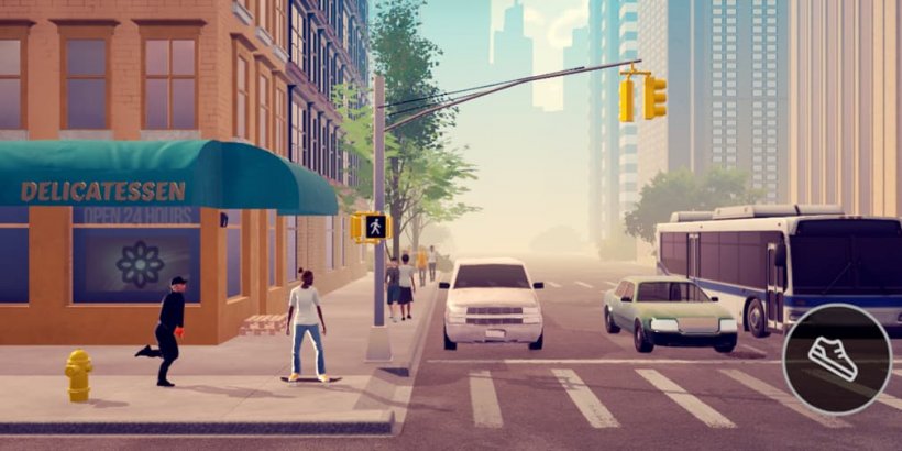 Skating from a security guard.