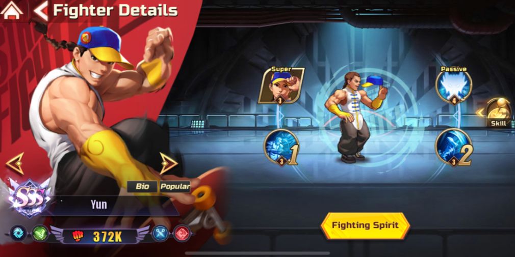 Yun character in Street Fighter Duel