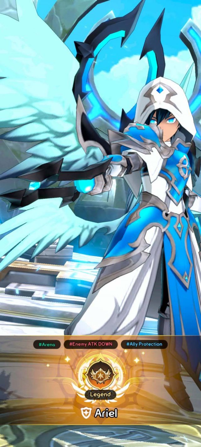 a male knight poinitng his weapon at the screen