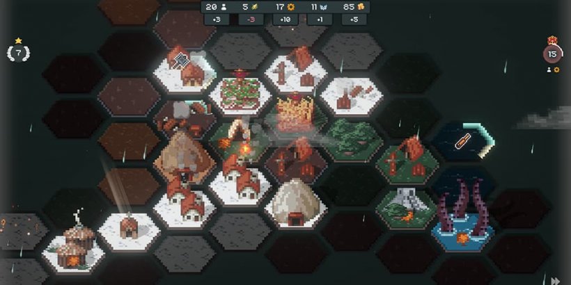 Budding settlement with temple, local's village and a kraken nearby