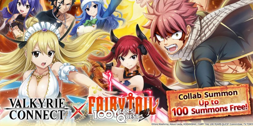 Valkyrie Connect x Fairy Tail 100 Years Quest collab adds free gacha pulls and collab heroes for a limited time