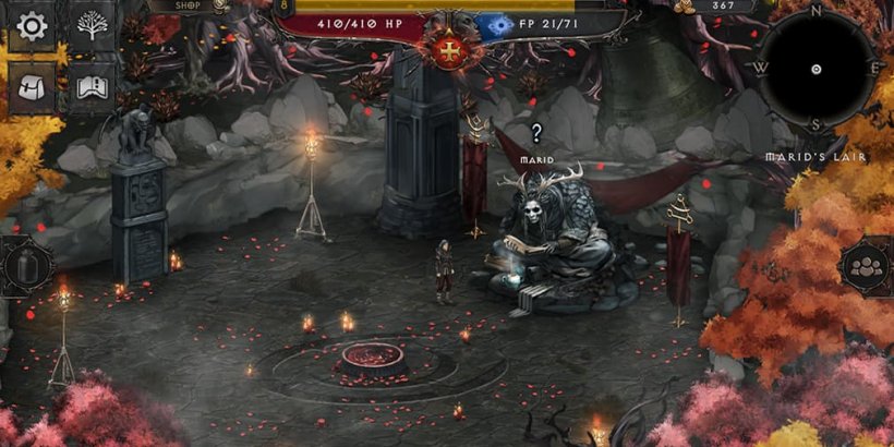 player character speaking to god-like creature