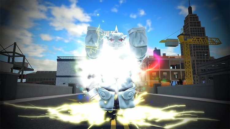 World of Stands character lighting up in the middle of the city